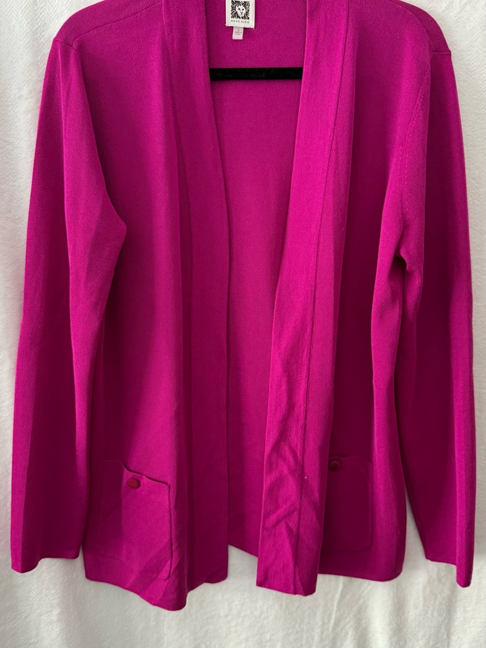 Anne Klein Fuchsia Open-Front Cardigan